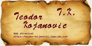 Teodor Kojanović vizit kartica